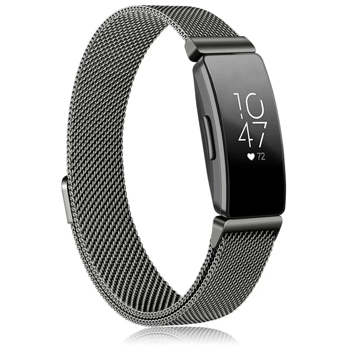 Habicare metal strap for Fitbit Inspire/ACE 2/3 series in multiple colors, styled for a secure fit and modern look.