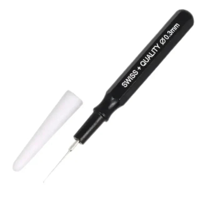Habicare HBC metal watch lubricant oiler tool for watchmakers, with precision tip for applying oil to watch movements.