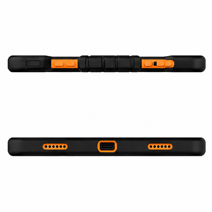 TechPlus orange rugged shockproof case for Microsoft Surface Go 2 tablet with precise cutouts and built-in kickstand.