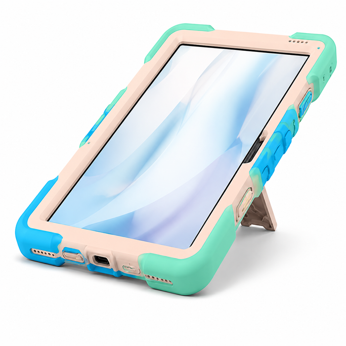 Techplus Rainbow rugged shockproof case for Microsoft Surface Go 3 tablet with corner protection and kickstand, 10.5-inch accessory.