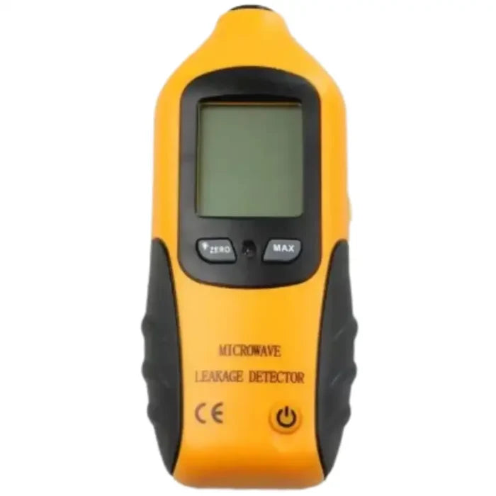 Habicare HBC Microwave Radiation Leakage Detector HT-M2 showing digital display and sensor for detecting microwave radiation leaks.