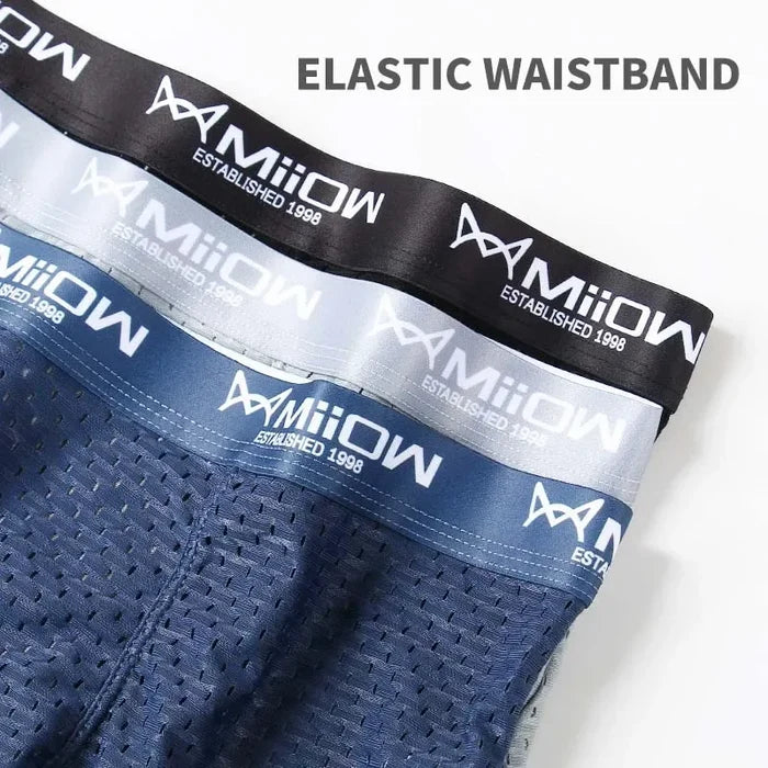 Men's breathable mesh boxer shorts by ShopHub NZ in sexy ice silk fabric, designed for comfort and style.