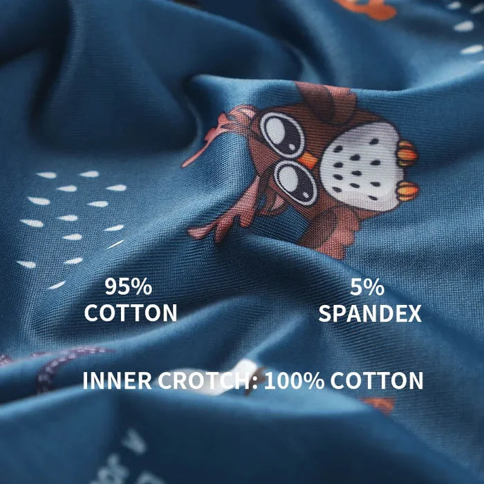 Set of three men's animal print boxer shorts in cotton, featuring stylish and comfortable men's boxer shorts from MiiOW.