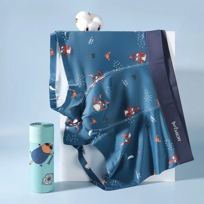 Men's animal print cotton boxer shorts in a 3-pack by MiiOW, featuring stylish and comfortable men's boxer shorts from ShopHub NZ.