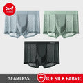 Set of three breathable men's boxer shorts by MiiOW, featuring comfortable, lightweight fabric for everyday wear.