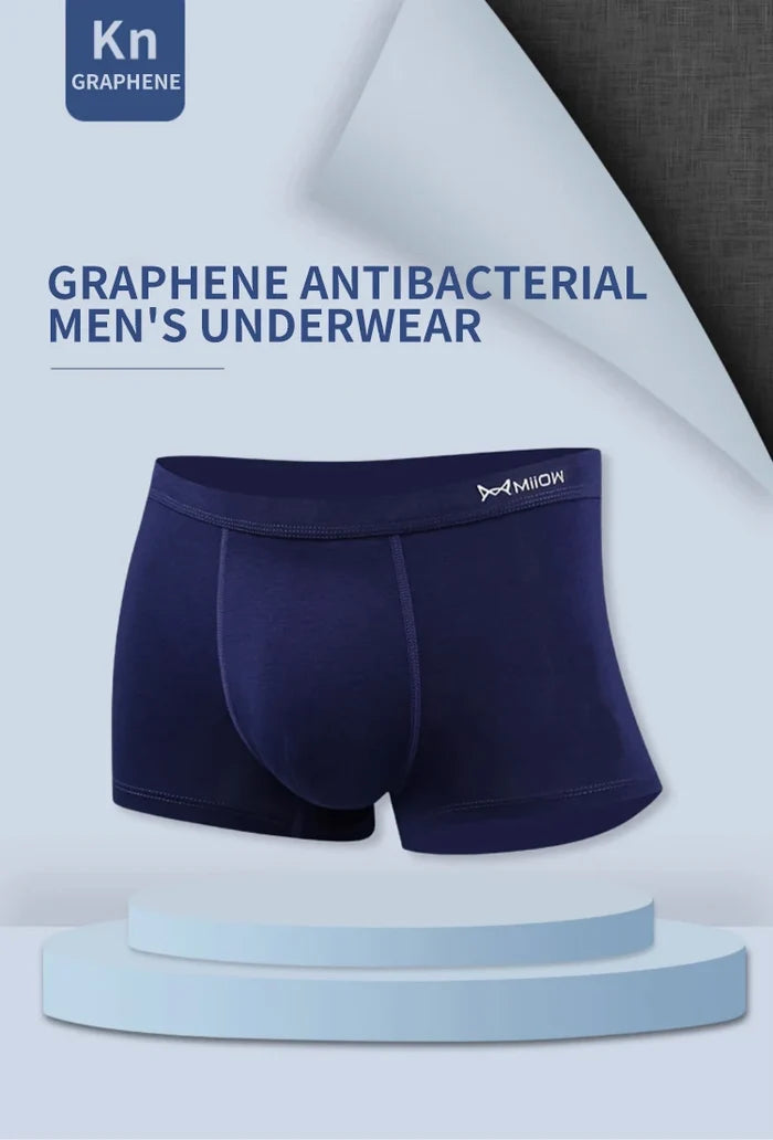 Set of three men's cotton boxer briefs by MiiOW, comfortable and breathable underwear for everyday wear.