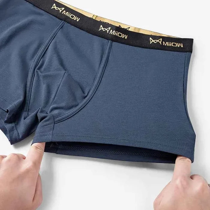 Six pairs of men's cotton boxer briefs by ShopHub NZ, featuring antibacterial, breathable fabric and cotton crotch for comfort.