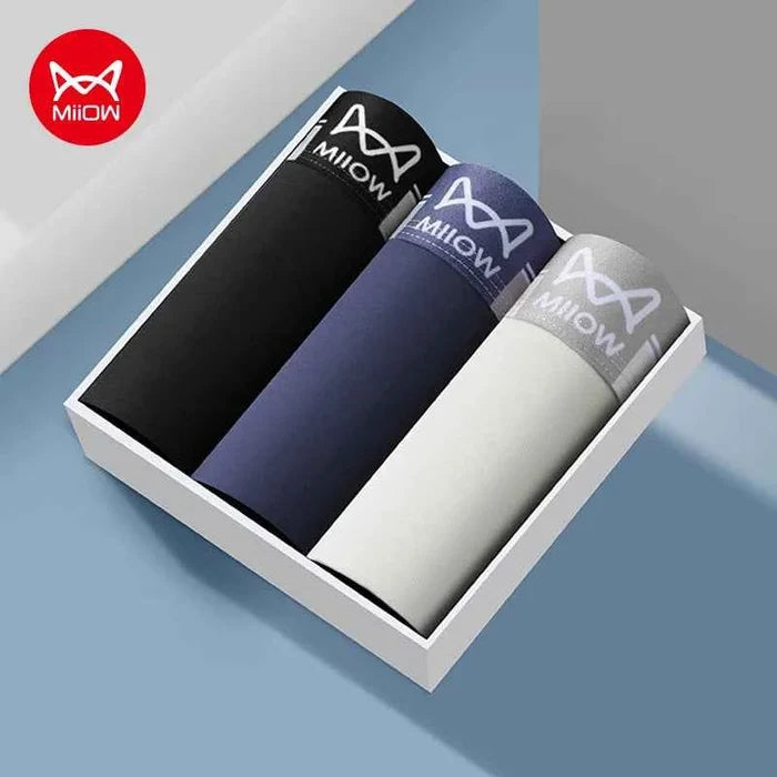 Men's cotton boxer briefs by ShopHub NZ, three-pack, antibacterial and breathable men's underwear with a comfortable fit.