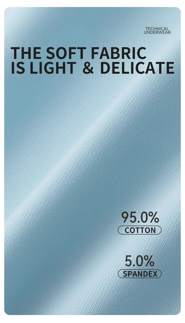 Three pairs of men's antibacterial cotton boxer shorts by MiiOW, in neutral colors, displayed on a flat lay.