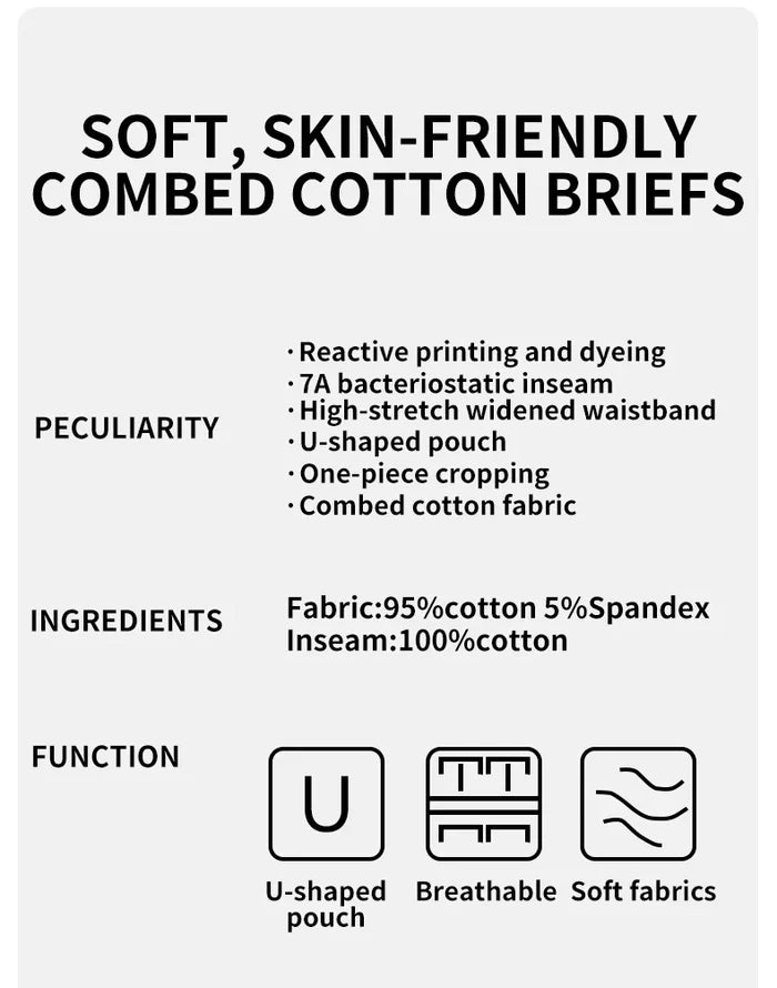 Men's cotton boxer shorts by ShopHub NZ, breathable antibacterial underwear with soft fabric and comfortable crotch design.