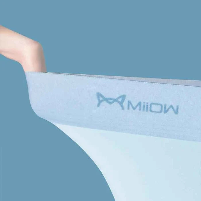 Set of four MiiOW Graphene antibacterial men's boxer briefs made from breathable ice silk fabric, designed for comfort and hygiene.