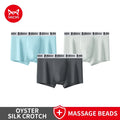 Men's breathable ice silk boxer shorts with antibacterial fabric and 101 massage beads, stylish and comfortable underwear from ShopHub NZ.