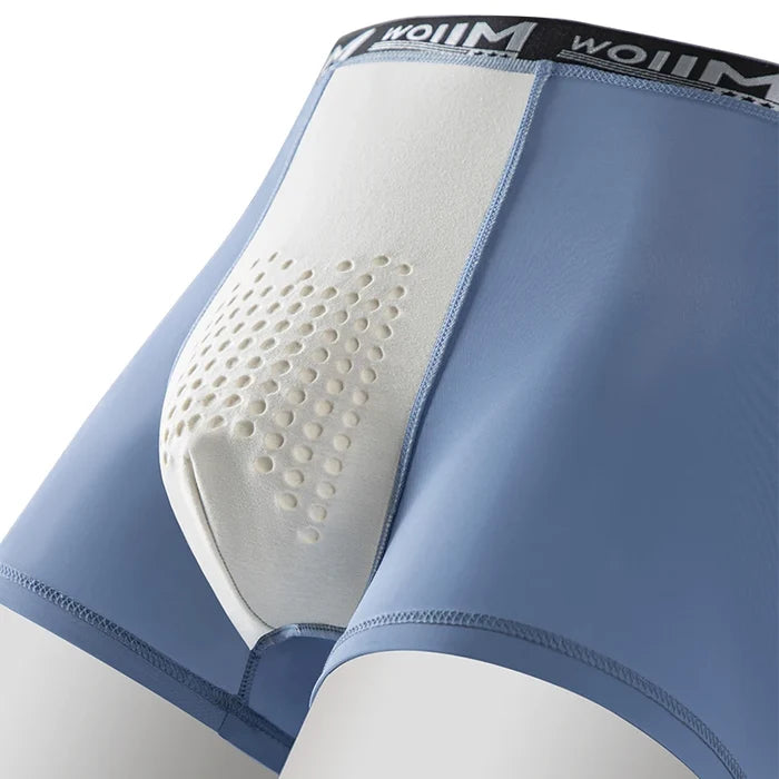 Men's breathable ice silk boxer shorts with antibacterial fabric and 101 massage beads, designed for comfort and freshness.