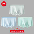 Men's MiiOW ice silk boxer briefs 3-pack from ShopHub NZ, antibacterial breathable men's underwear with 7A comfort fit.