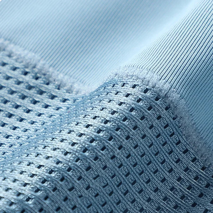 Men's breathable underwear set by MIIOW featuring ice silk mesh, antibacterial cotton, seamless boxer shorts with cotton crotch.