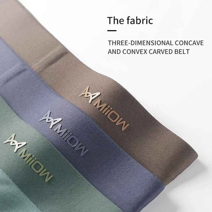 Men's MiiOW Modal Boxer Briefs in a 3-pack, antibacterial graphene fabric, displayed in a natural fold for comfortable fit.