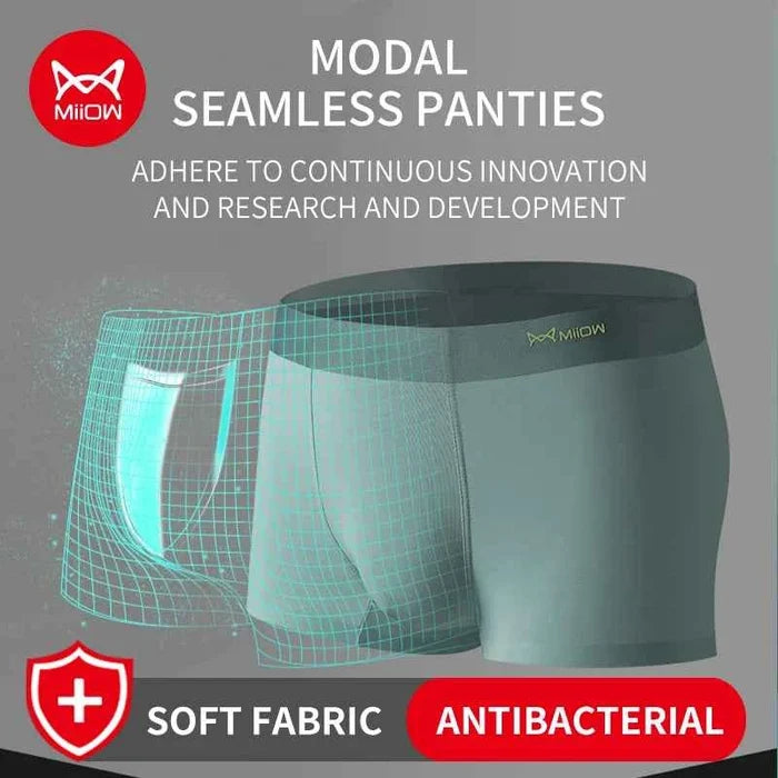 Three pairs of men's modal boxer shorts by ShopHub NZ, antibacterial hip-raise design, comfortable and sexy underwear for men.