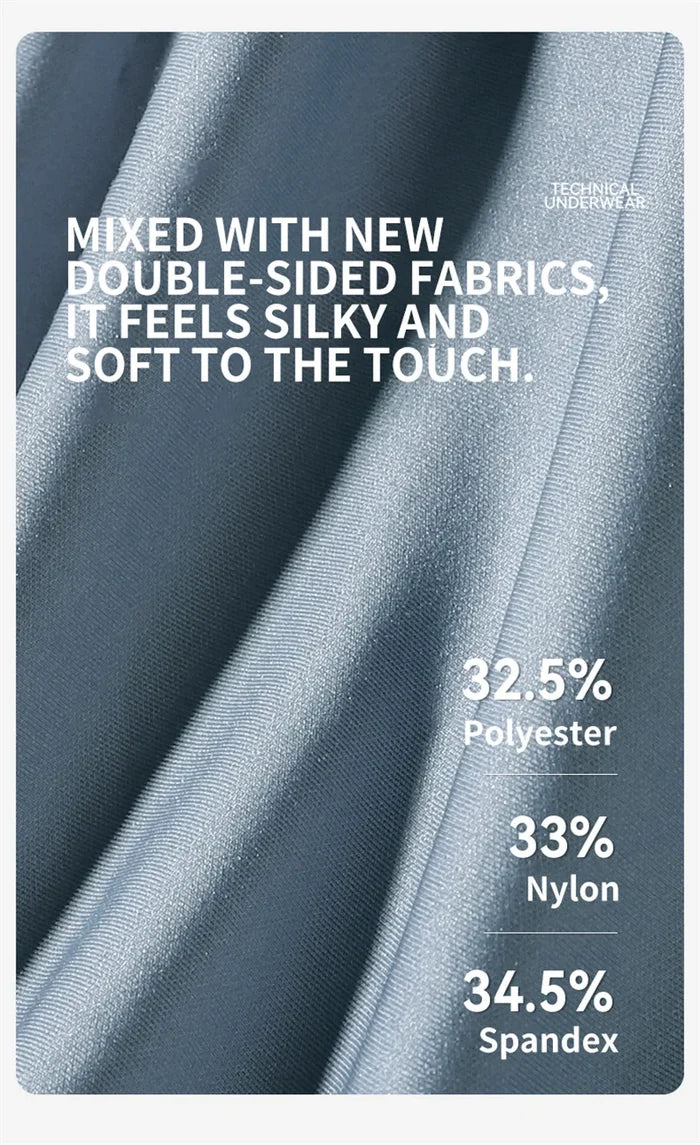 Men's breathable nylon boxer shorts with seamless design and antibacterial properties, shown as a 3-pack.