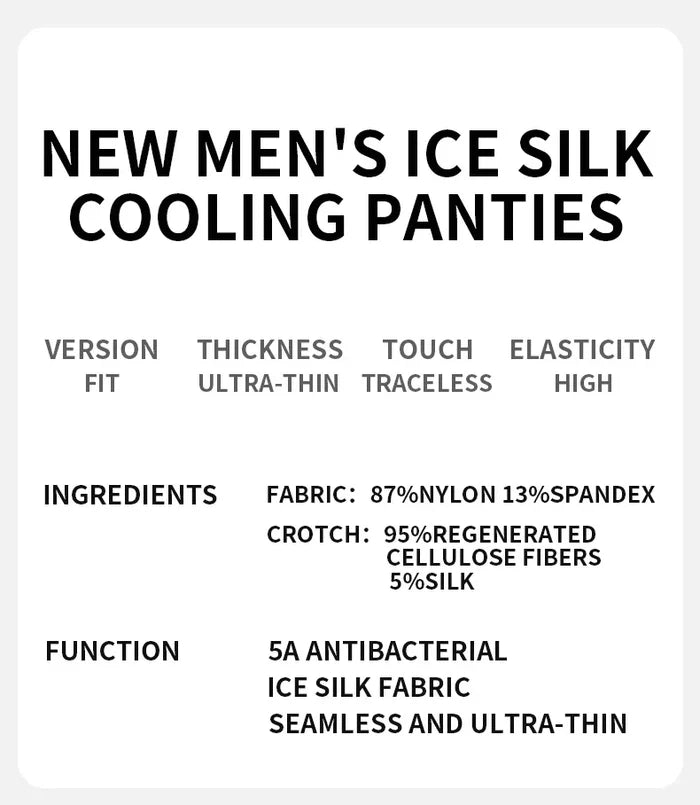 Set of three MiiOW Ice Silk men's boxer shorts featuring ultra-thin, breathable, antibacterial fabric for comfort.