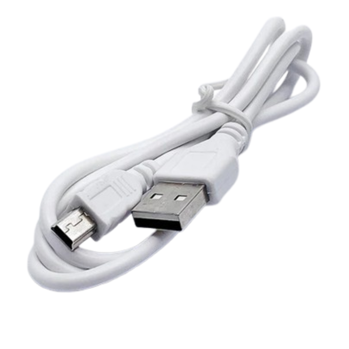 9eight5 Mini B cable 1m accessory, showing a close-up of the compact USB cable without packaging.