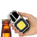 Habicare Mini LED Keychain Flashlight SS showing compact metal design with LED bulb and keyring for portable lighting.
