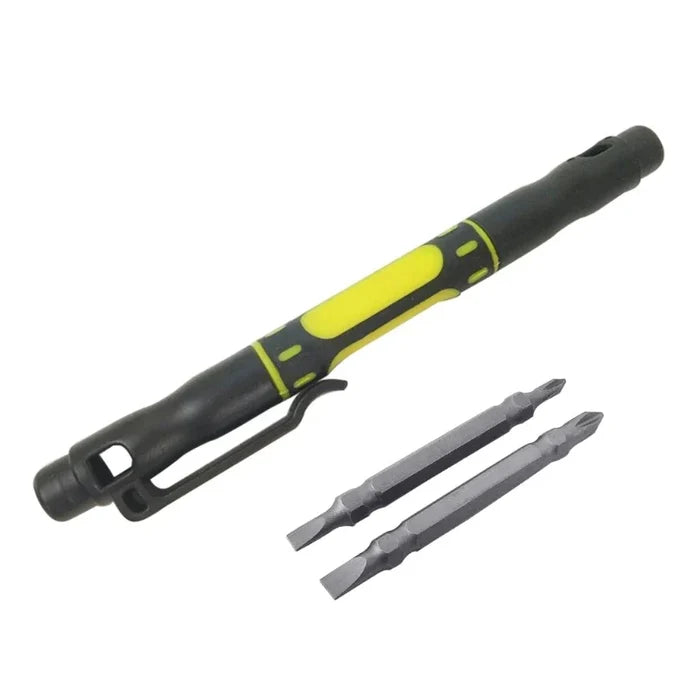 Compact HBC Habicare Mini Multi-Tool Screwdriver Set with interchangeable bits and ergonomic handles for versatile repairs.