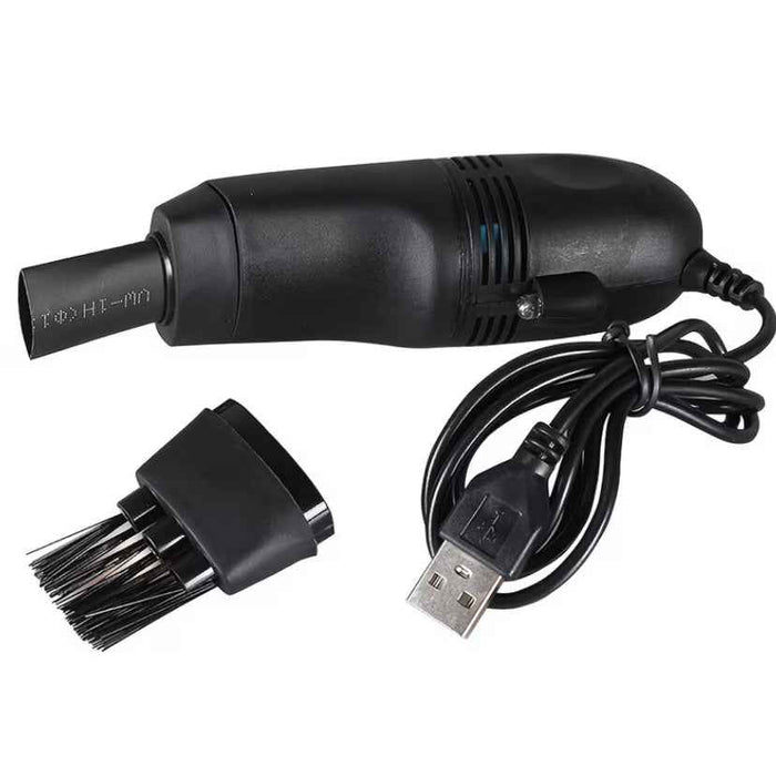 Mini USB office vacuum cleaner by 9eight5 with compact design and cleaning nozzle for removing dust from keyboards and desktops.