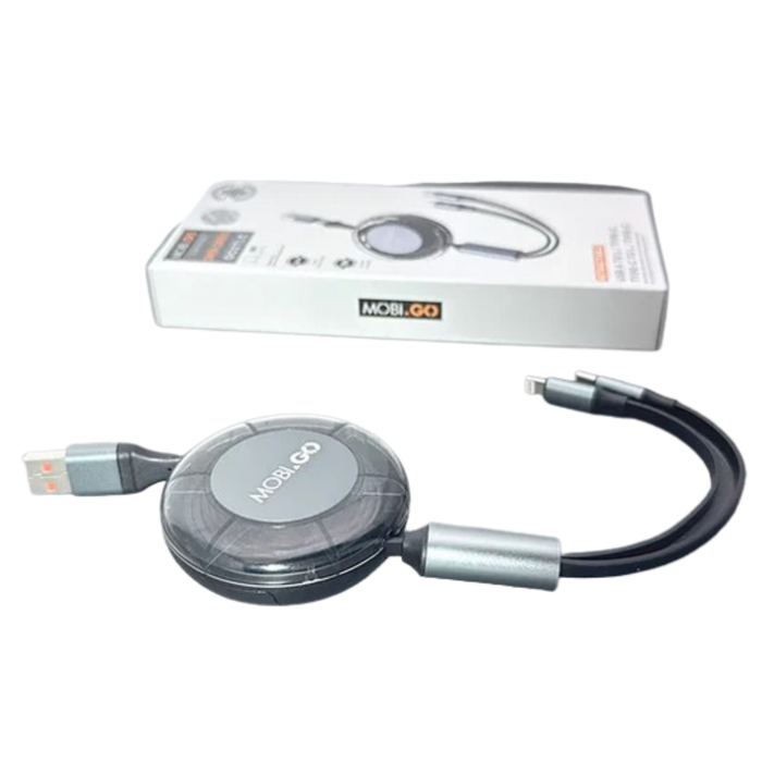 9eight5 Mobigo 1m 3-in-1 cable GO2TL accessory with multiple connectors for versatile device charging and data transfer.