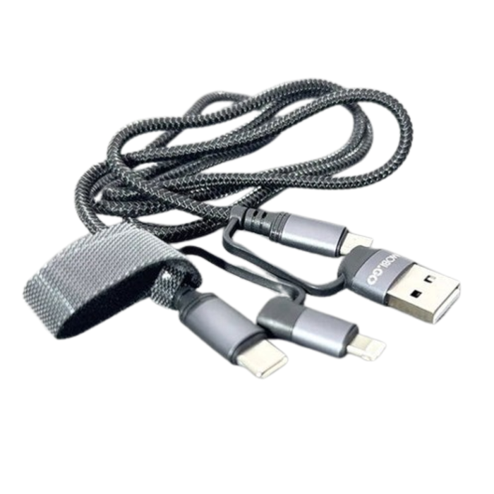9eight5 Mobigo 1m 60W 4-in-1 charging cable with multiple connectors, designed for versatile device compatibility.