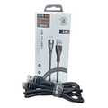 9eight5 Mobigo 1m USB-A to Lightning cable accessory, with a close-up of the black cable and connectors for Apple devices.