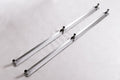 Galvanized steel ladder rails, durable and rust-resistant, ideal for home or industrial use.