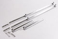 Galvanized steel mounting rails and hardware set for durable installation, featuring multiple lengths and fittings.