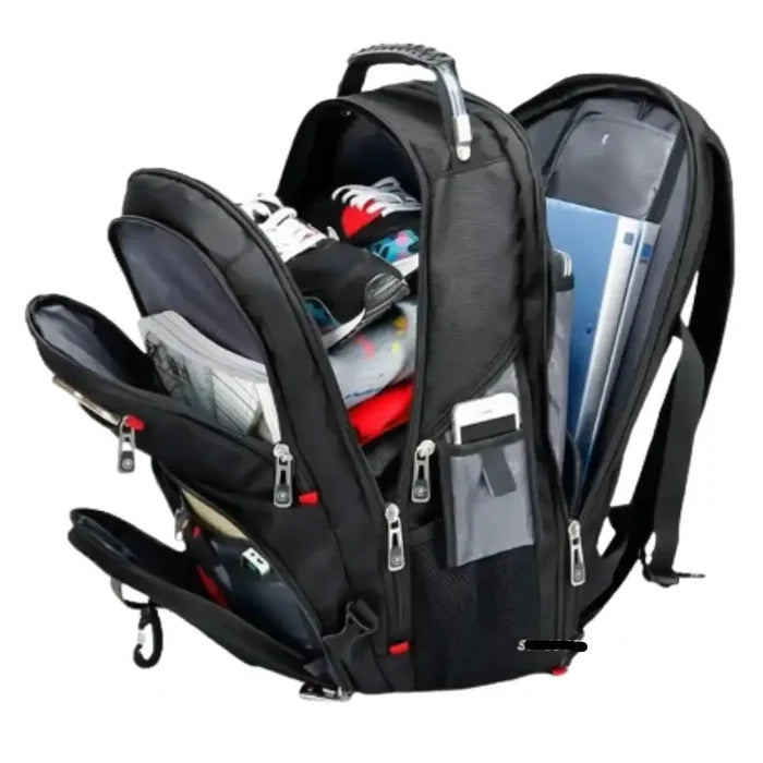 Habicare 9eight5 waterproof multifunction USB laptop backpack with multiple compartments and travel-friendly design.