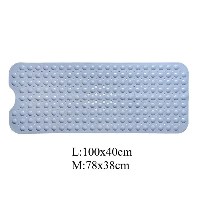 Habicare non-slip bathtub and shower mat in various colors, with textured surface for safety and comfort.