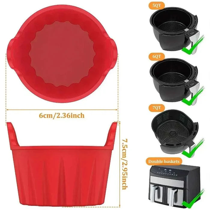 Non-stick baking molds for air fryer, ShopHub NZ air fryer accessories, flexible silicone baking cups for even cooking.