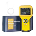 Habicare HBC nuclear radiation detector Geiger counter showing digital display and sensor for detecting radiation levels