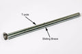 Metal T-pole with sliding brace for secure installation, ideal for various structural applications.