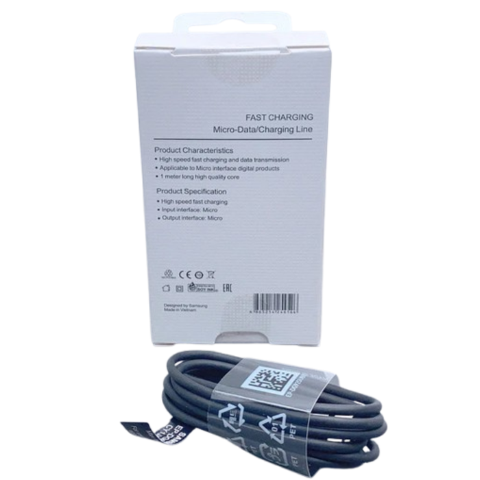 9eight5 USB-A to Micro USB cable for Samsung S7, 1 meter long, durable accessories for charging and data transfer.