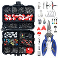 Habicare outdoor fishing accessories set with tackle box, 263-piece SS fishing gear for freshwater and saltwater fishing trips.