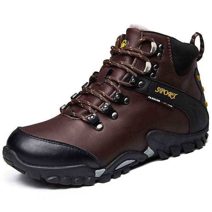 Mead's Supply & Equipment Outfitters outdoor hiking boots with rugged design and durable soles for trekking on rough trails.