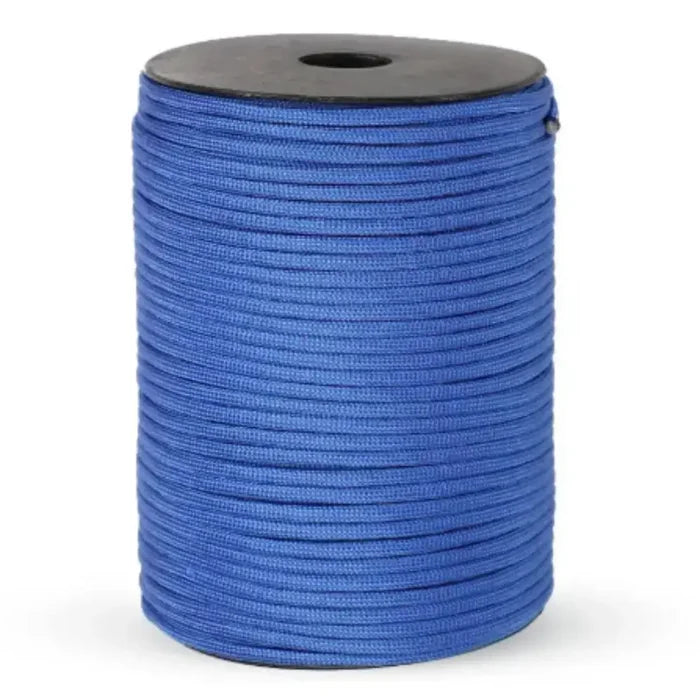 Habicare 9-core military survival paracord rope in various colors and lengths, shown coiled and ready for outdoor use.