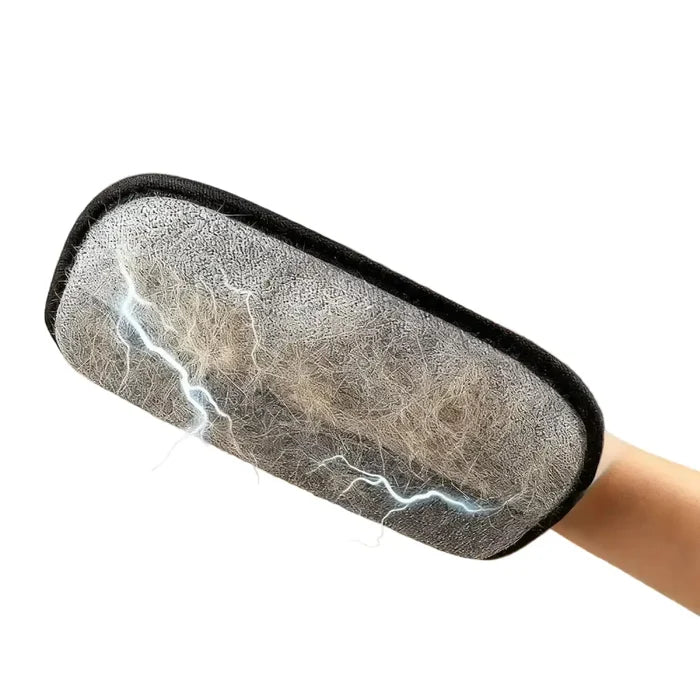 Reusable double-sided pet hair removal gloves by Habicare, showing textured surface for effective pet hair pickup.
