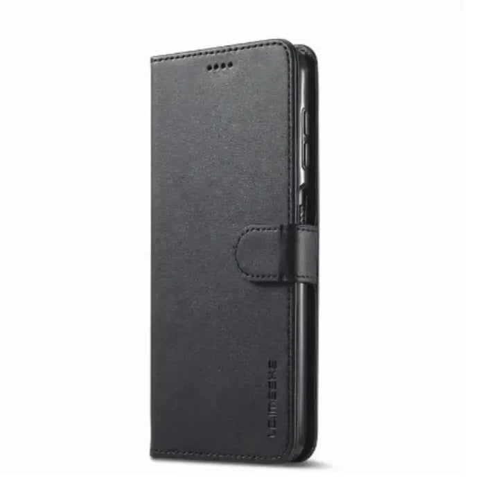 Black Habicare 9eight5 phone case for Samsung Galaxy A Series, showcasing a slim protective design with textured surface.