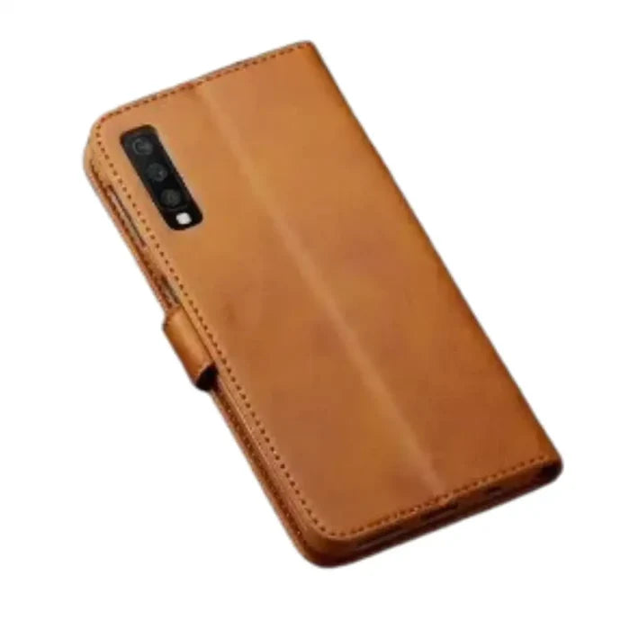 Yellow 9eight5 phone case for Samsung Galaxy A Series by Habicare, showcasing a slim protective design on a smartphone.