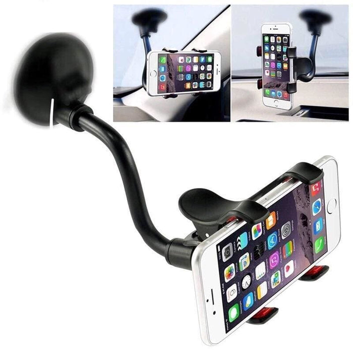 White adjustable phone holder in 9eight5 brand accessory, designed to support phones and tablets securely.