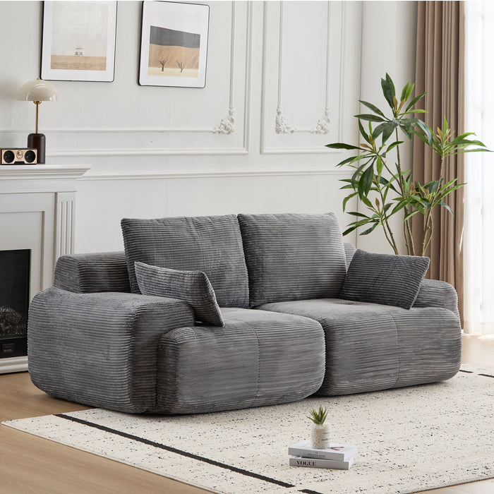 Plush 2-Seater Cloud Sofa in Soft Corduroy with Deep Memory Foam Comfort