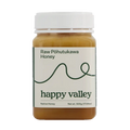 Raw Pohutukawa native honey from Happy Valley Honey, showcasing a jar of gourmet and raw honey with a natural golden color.
