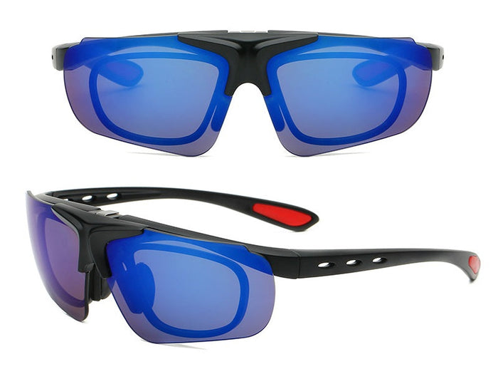 Dealonline.nz polarized sunglasses with changeable color lenses, showcasing multiple lens options in a stylish frame.