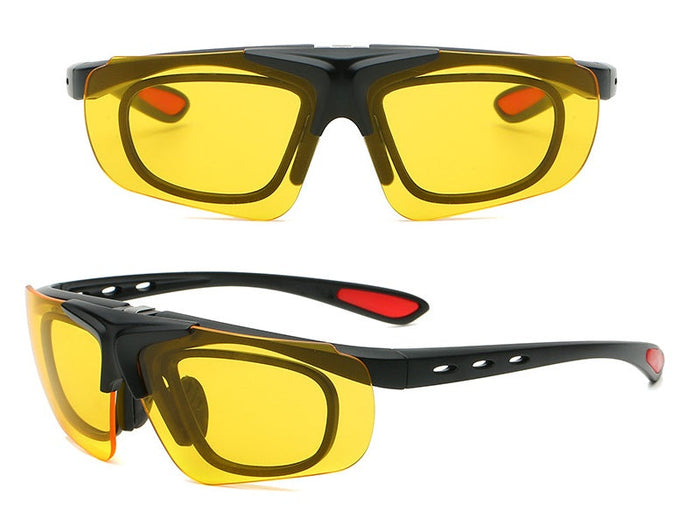 DealOnlineNZ polarized sunglasses with change color lens set, showcasing adjustable, stylish eyewear for different lighting conditions