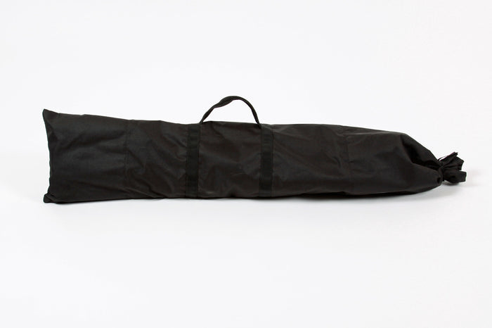 Black storage bag made of durable fabric, perfect for carrying outdoor equipment or gear.